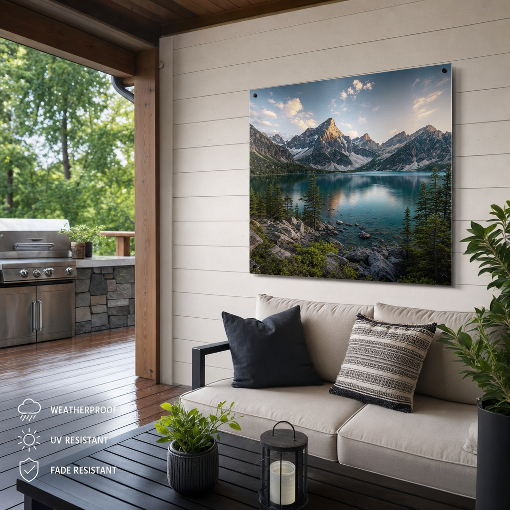 Outdoor weatherproof metal prints