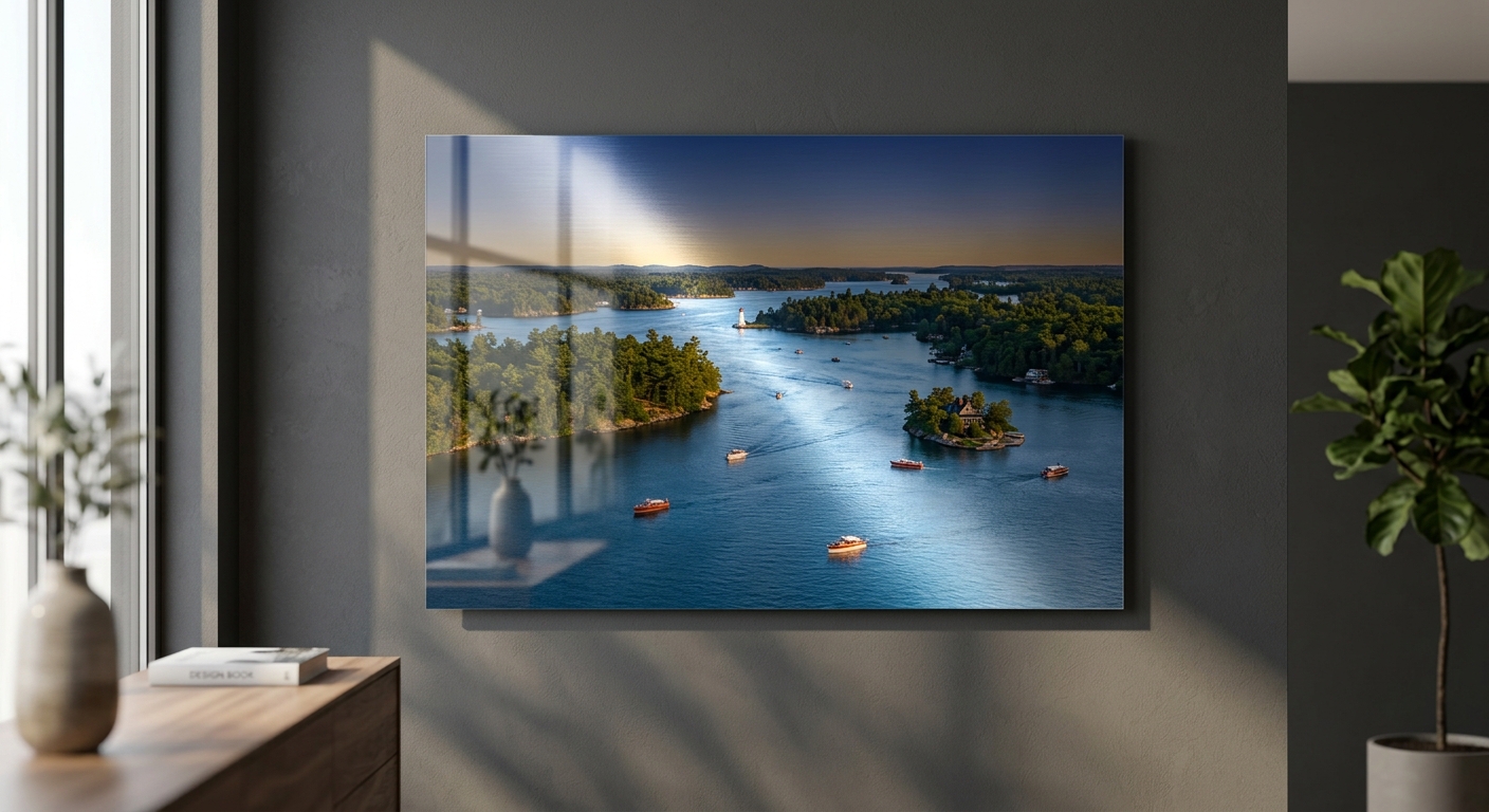 Custom metal print of the Thousand Islands in a Kingston heritage home