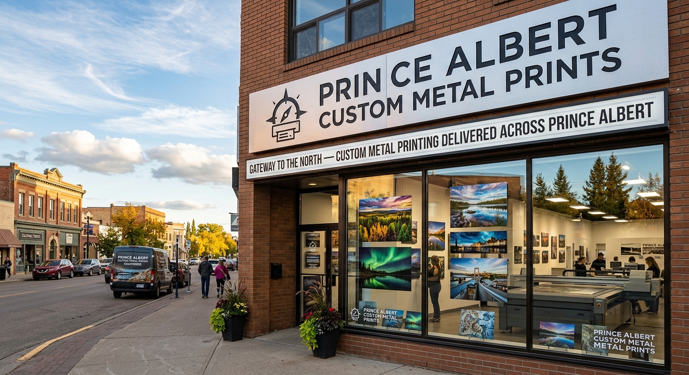 Custom metal print of boreal forest in a Prince Albert Saskatchewan home