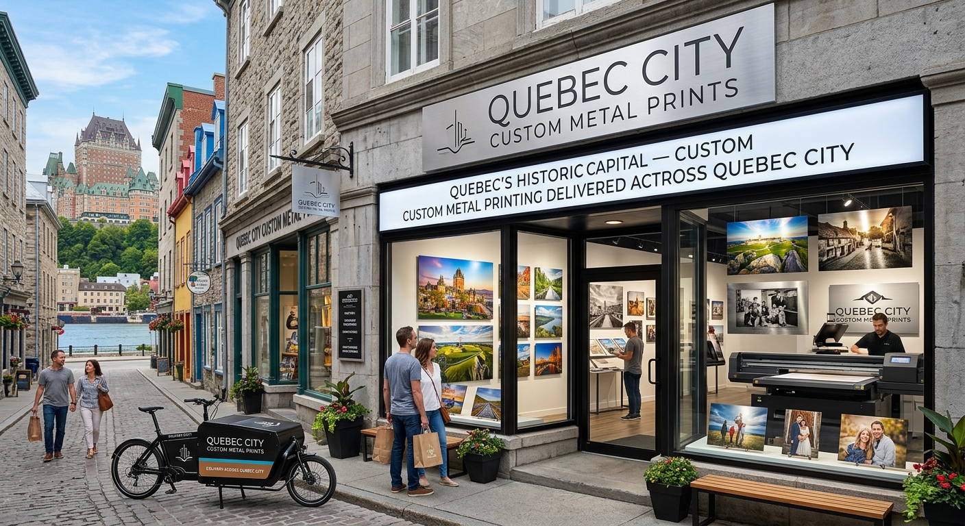 Custom metal print of Château Frontenac in an Old Quebec home