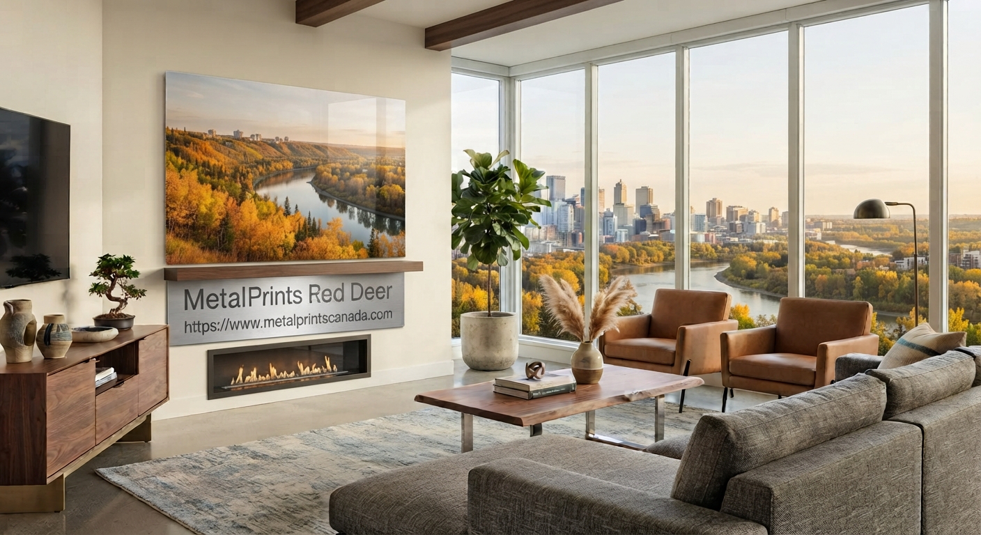 Custom metal wall art in a Red Deer family living room