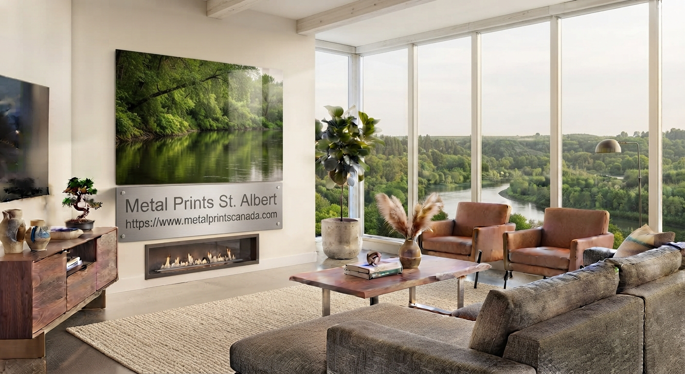 Elegant custom metal print in a St. Albert home