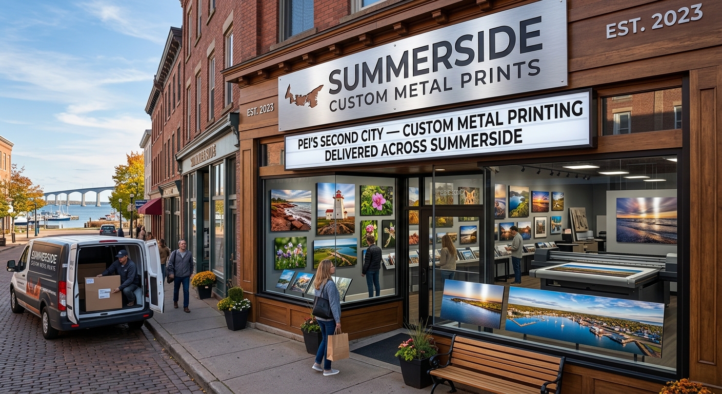 Custom metal print of Bedeque Bay in a Summerside PEI home