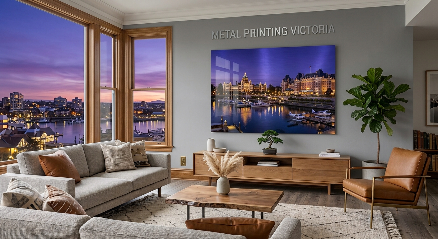 Custom metal print of the Inner Harbour in a Victoria heritage home