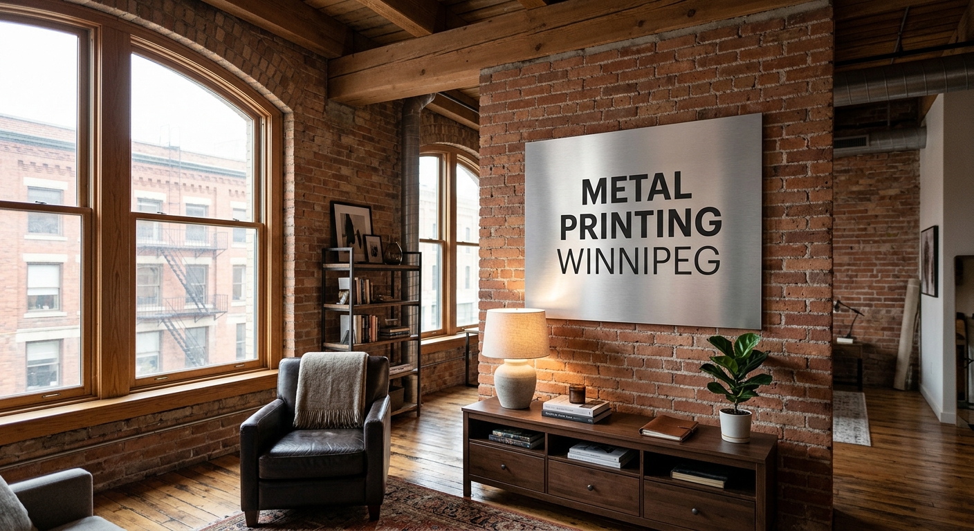 Custom metal print in a Winnipeg Exchange District loft