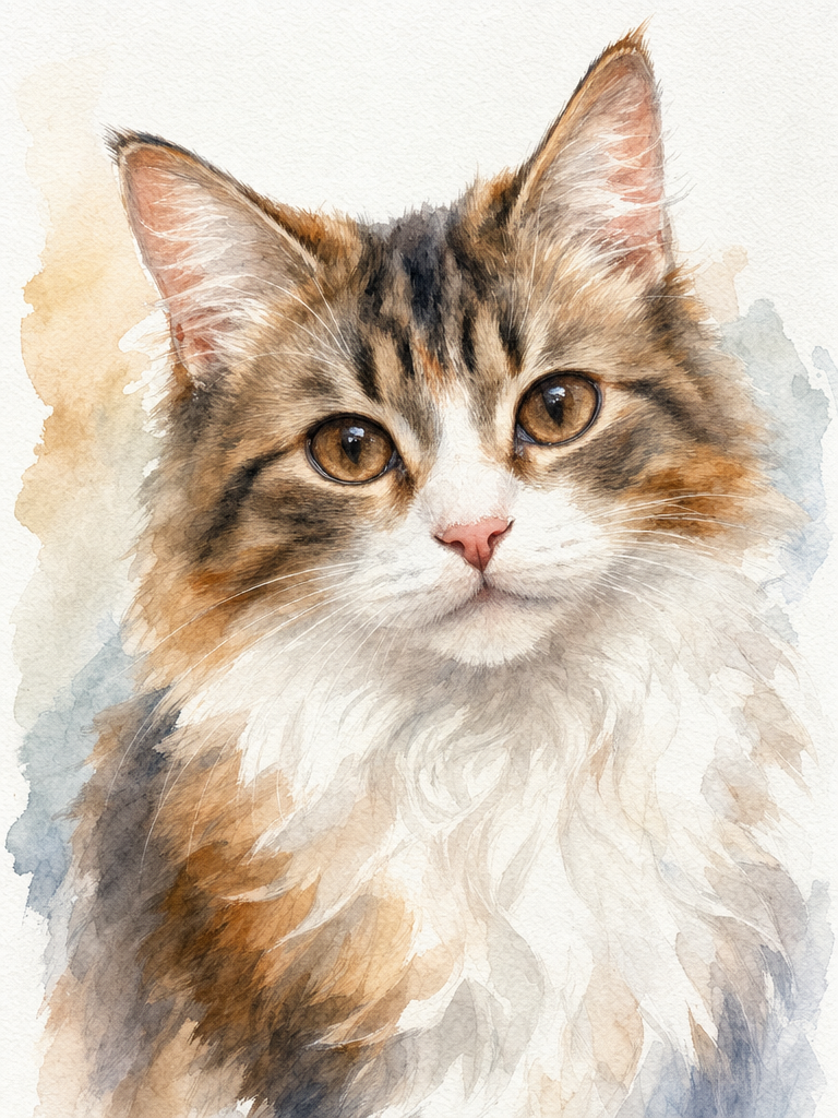 Water colour pet portrait on metal