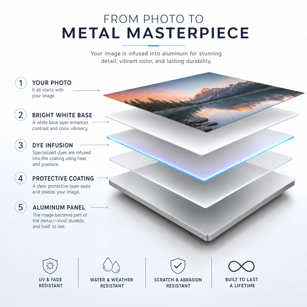 HD metal print on ChromaLuxe aluminium, waterproof and UV-resistant