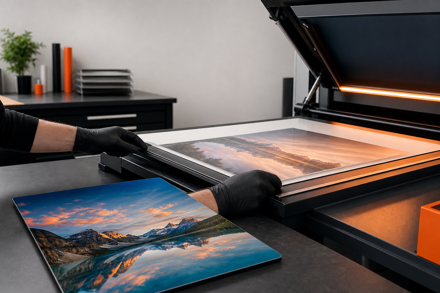 Dye-sublimation process used to create a custom ChromaLuxe aluminum metal print